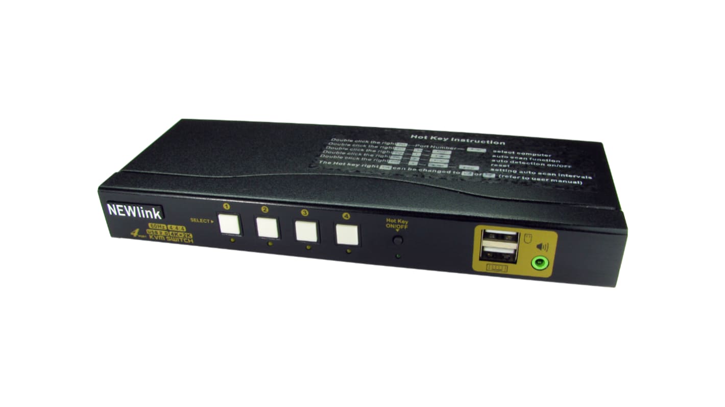 NewLink KVM-Switch 4-Port 1 Videoausgänge HDMI 1 Displays USB 60 x 240 x 160mm