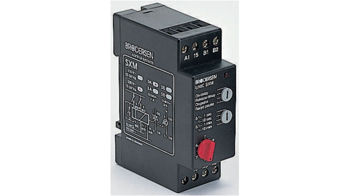 SXMDD.115/RS Brodersen DIN Rail Mount Time Delay Relay, 110/120V ac
