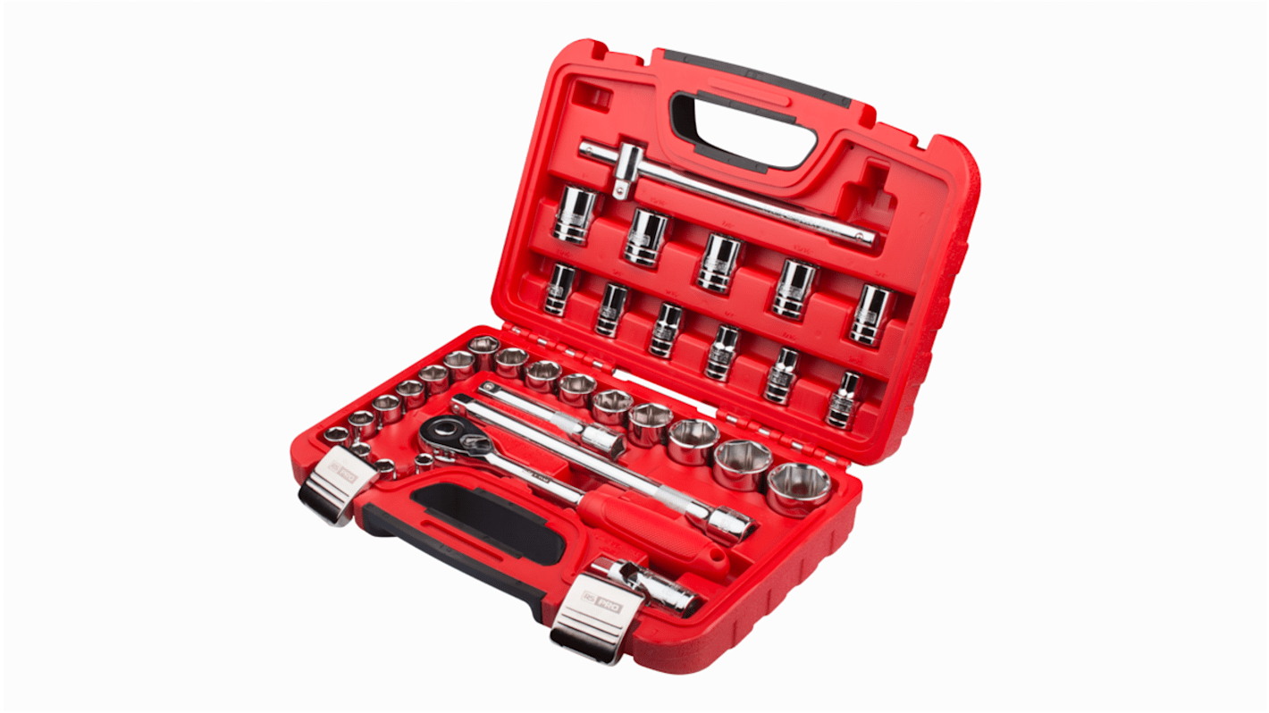 RS PRO 34Piece Imperial, Metric 1/2 in Standard Socket Set with