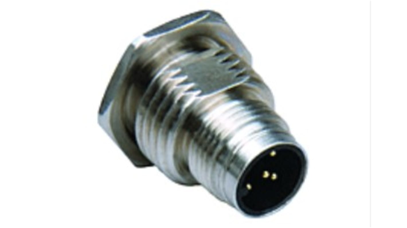 Brad from Molex Circular Connector, 5 Contacts, Panel Mount, M12 Connector, Plug, Male, IP69K, Ultra-Lock Series