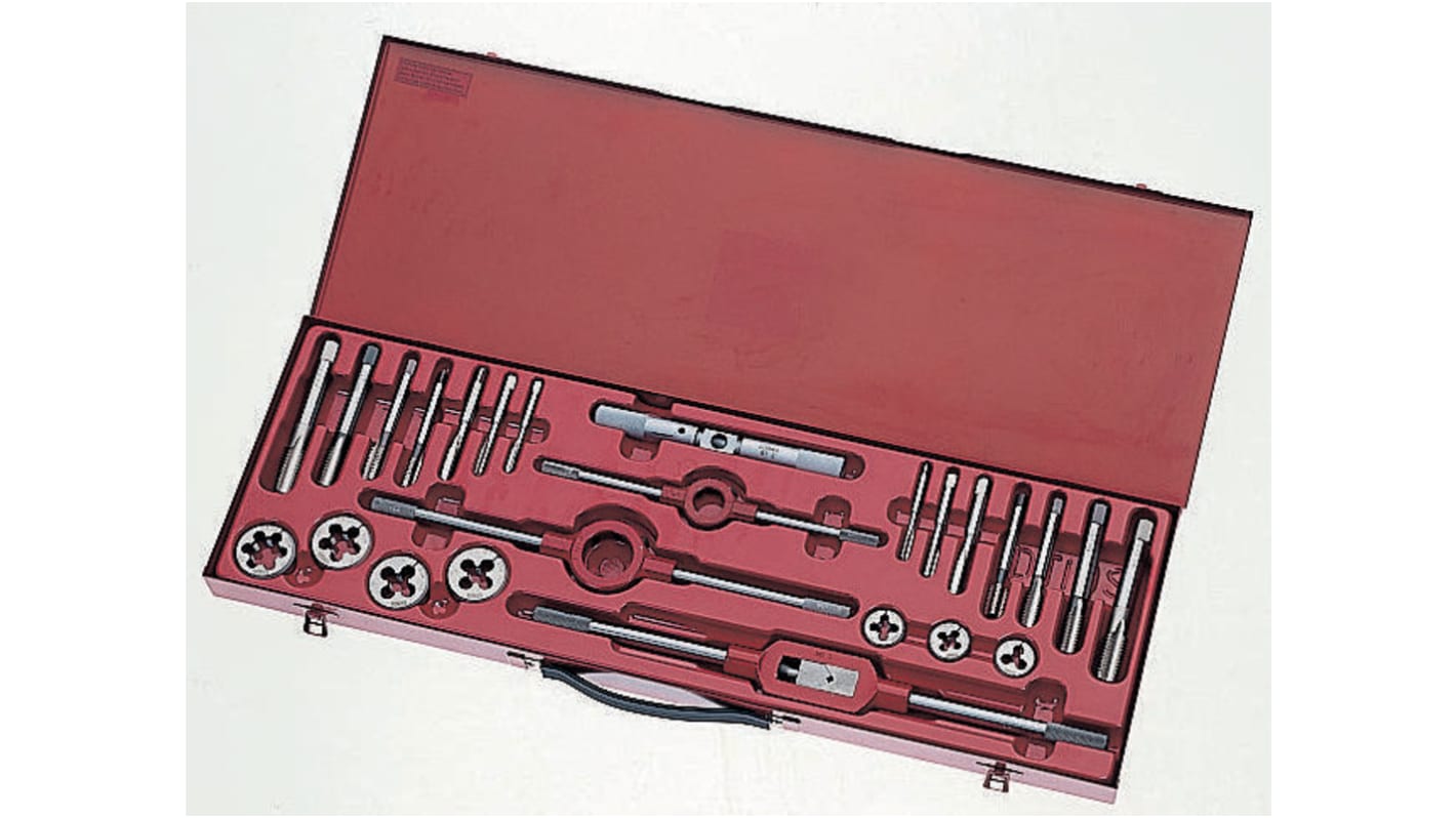 Dormer 18-Piece HSS Thread Tap & Die Set, 1/4 in UNC - 3/4 in UNC Taps, 1/4 in UNC - 3/4 in UNC Dies