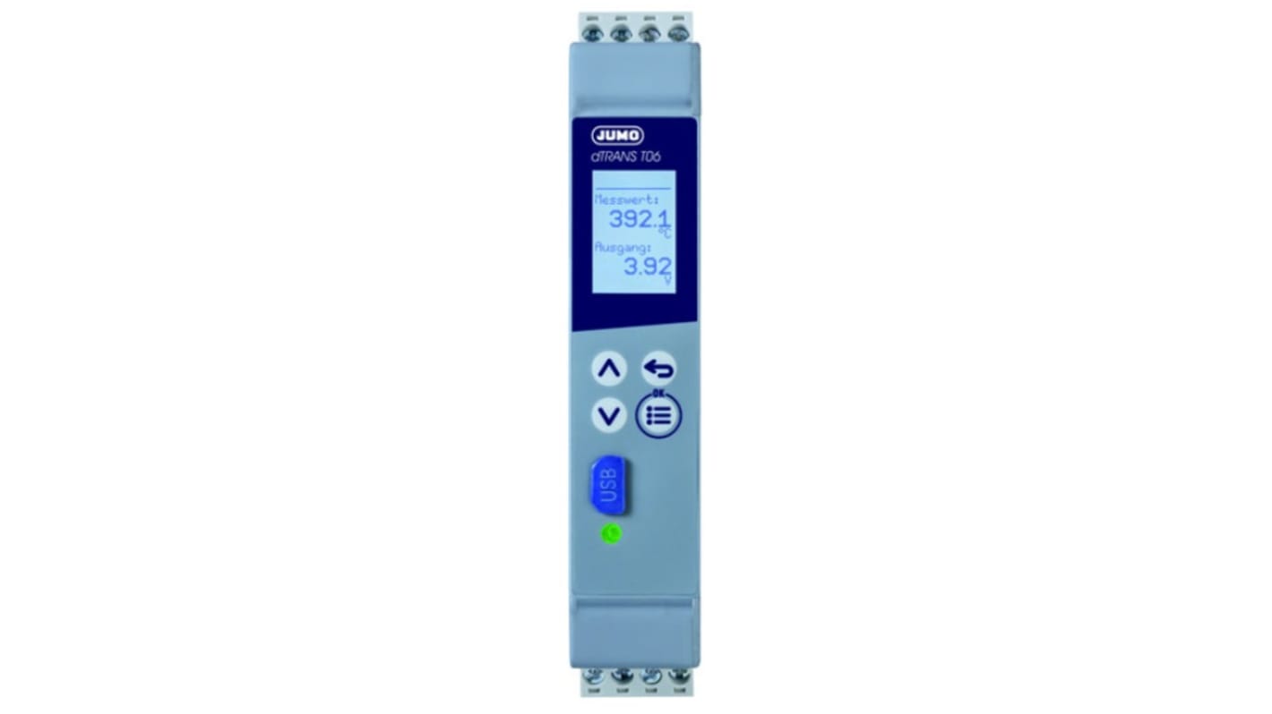 Jumo Temperatur-Messumformer 110 → 240 V ac, -200°C → 850°C für PT100 Ausgang Analog, Relais