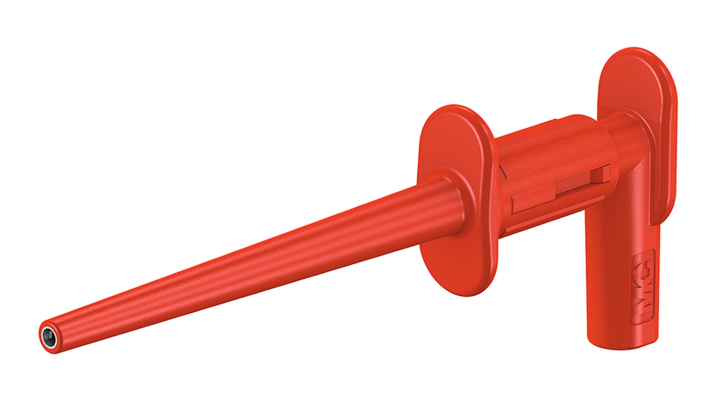 Pince grippe-fils Staubli, 1A, sonde de 2mm, L. 75mm, Rouge