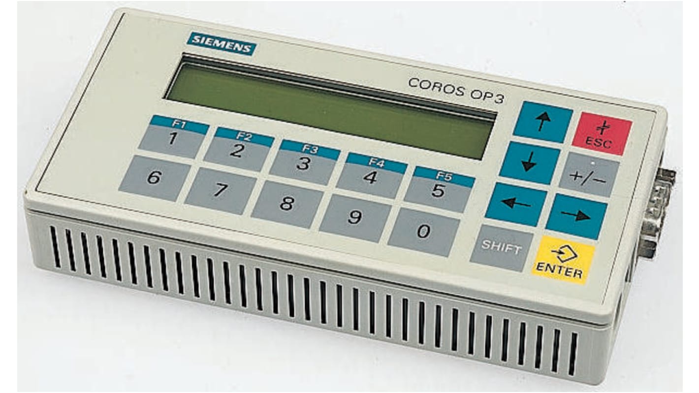 Siemens LCD Anzeige und HMI-Tastenfeld Serie OP3 Folientastatur 2 Port 24 V dc 138 x 68 x 25 mm