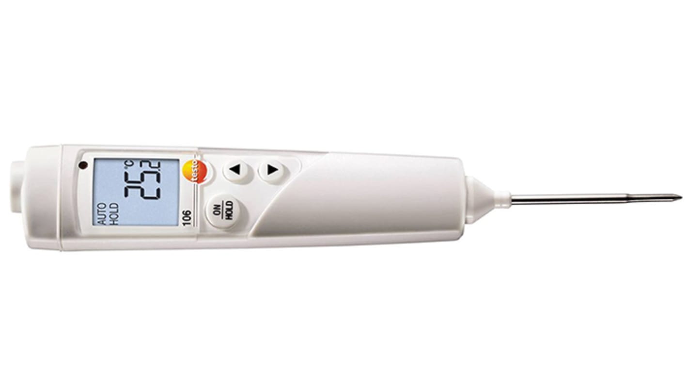 Testo 106 Automotive Digital Thermometer for Food Industry Use, General, Needle Probe, 1 Input(s), +275°C Max, ±1 °C