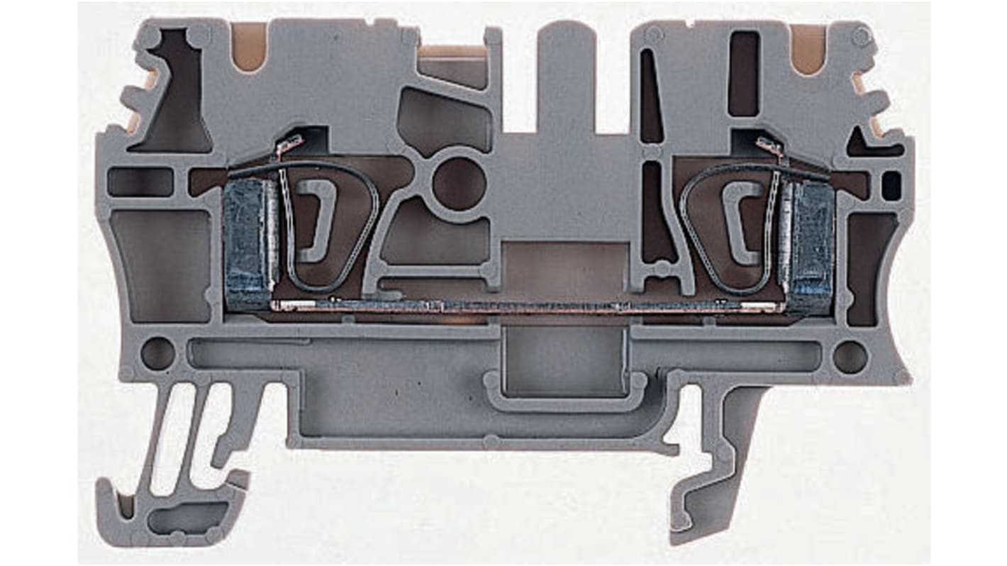 Bloc de jonction de traversée Weidmuller ZDU, 16mm², Cage à ressort, Marron