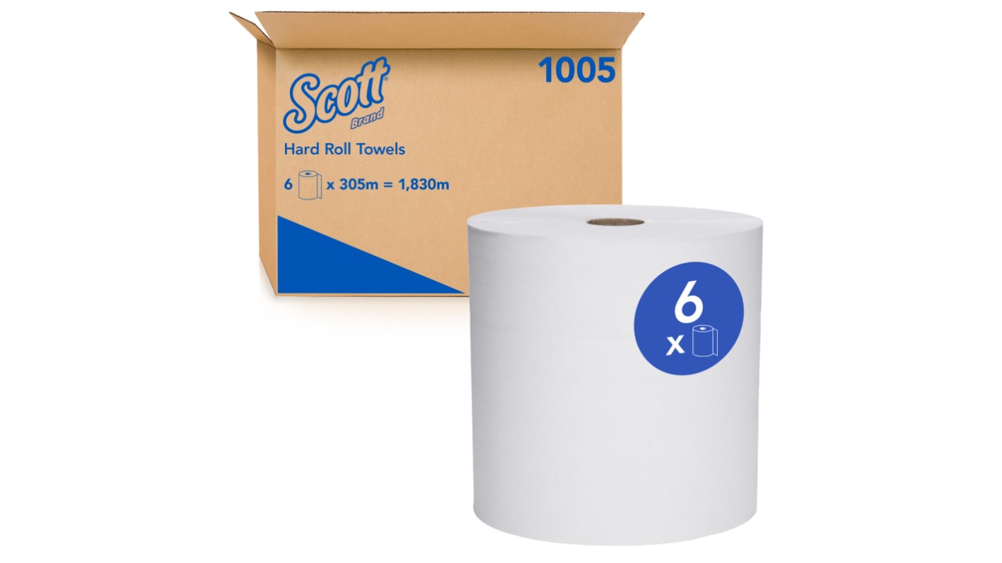 SCOTT Hard Roll Towels (1005) Folded White Paper Towel, 298 x 191mm