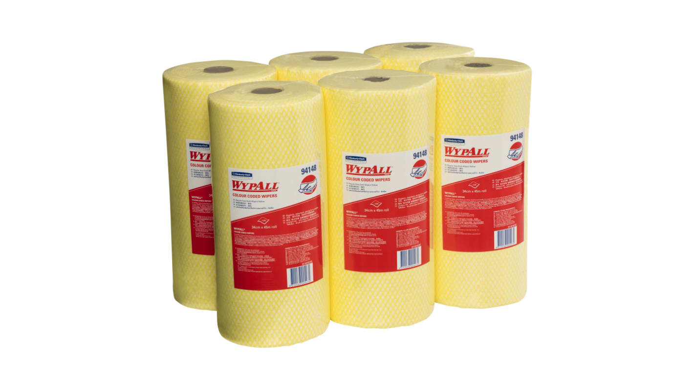 WYPALL Colour Coded Wipers (94148) Dry Colour Coded Wipes, Roll of 636