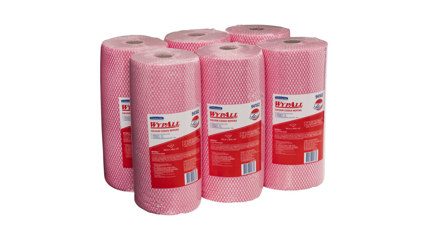 WYPALL Colour Coded Wipers (94162) Dry Colour Coded Wipes, Roll of 636