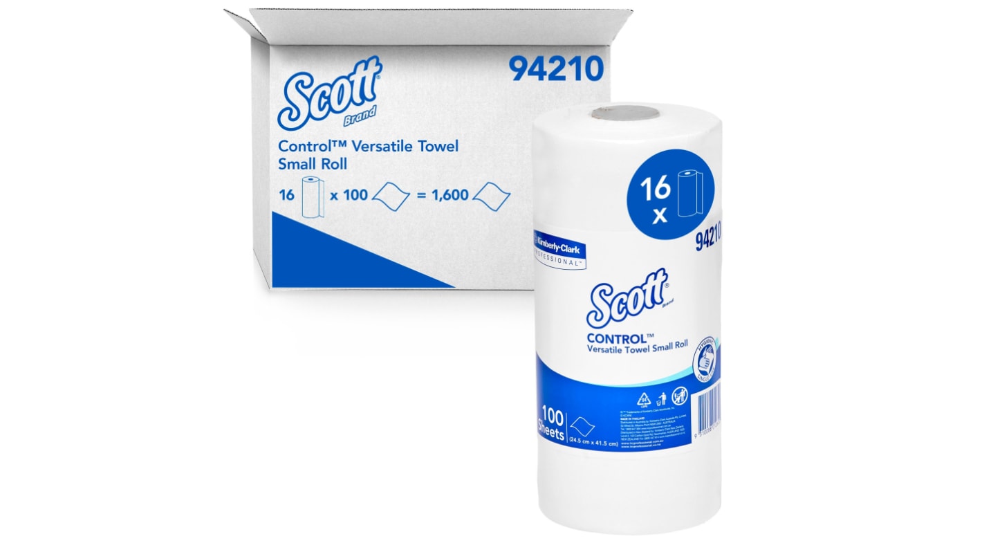 SCOTT Control Versatile Towel Small Roll (94210) Multi-Purpose Wipes, Box of