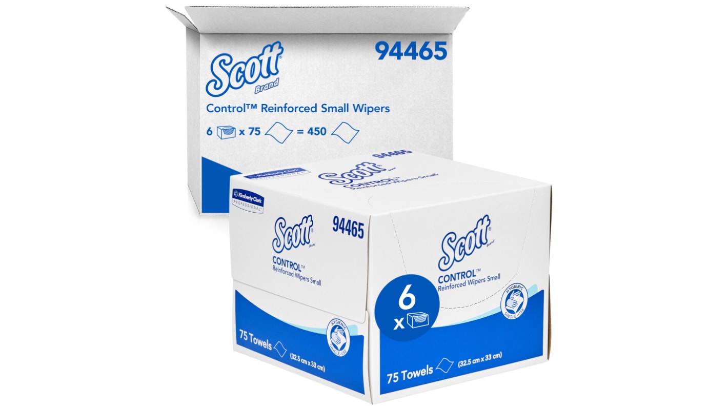 SCOTT Control Reinforced Small Wipers (94465) Multi-Purpose Wipes, Box of