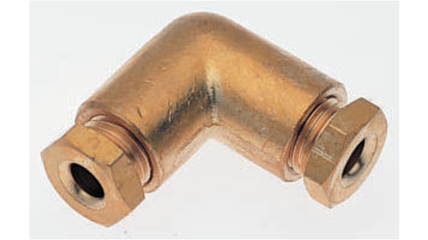 Norgren 18 Series Elbow Tube-toTube Adaptor, Push In 8 mm to Push In 8 mm, Tube-to-Tube Connection Style