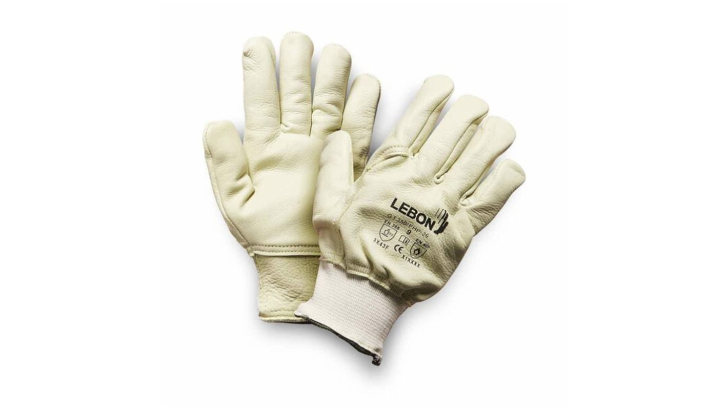 Lebon Protection GT350/FHP/26 Beige Leather Cut Resistant Cut Resistant Gloves, Size 10