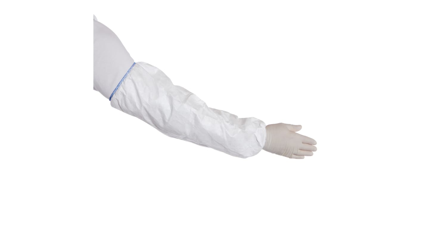 DuPont White Disposable Tyvek Arm Protector for Chemical Resistant Use, 50cm Length, One size