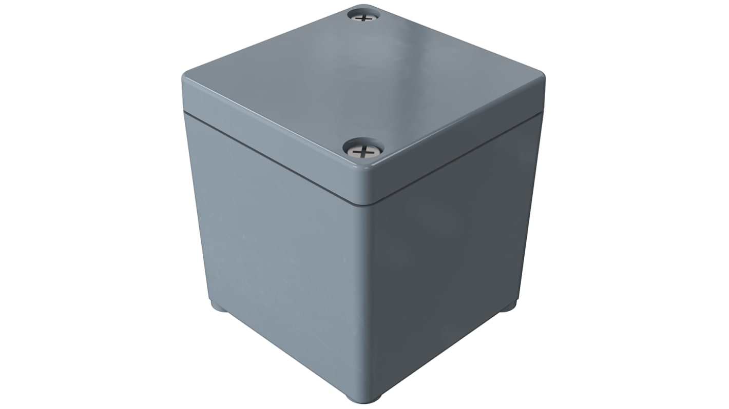 Rose Polyester Standard Series Grey Glass Fibre Reinforced Polyester Enclosure, IP66, IK08, Grey Lid, 55 x 55 x 58.7mm