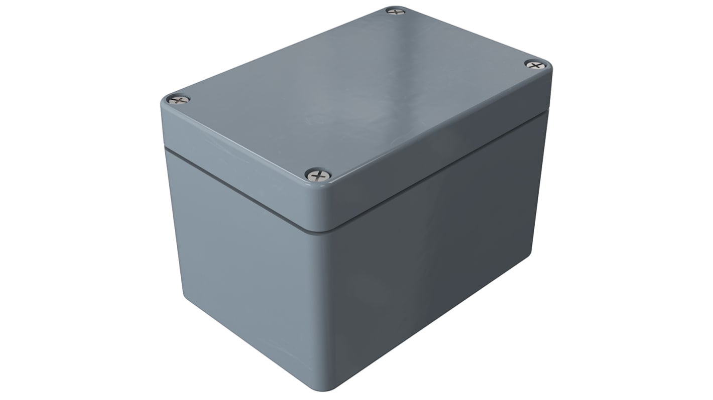 Rose Polyester Standard Series Grey Glass Fibre Reinforced Polyester Enclosure, IP66, IK08, Grey Lid, 110 x 75 x 75.5mm