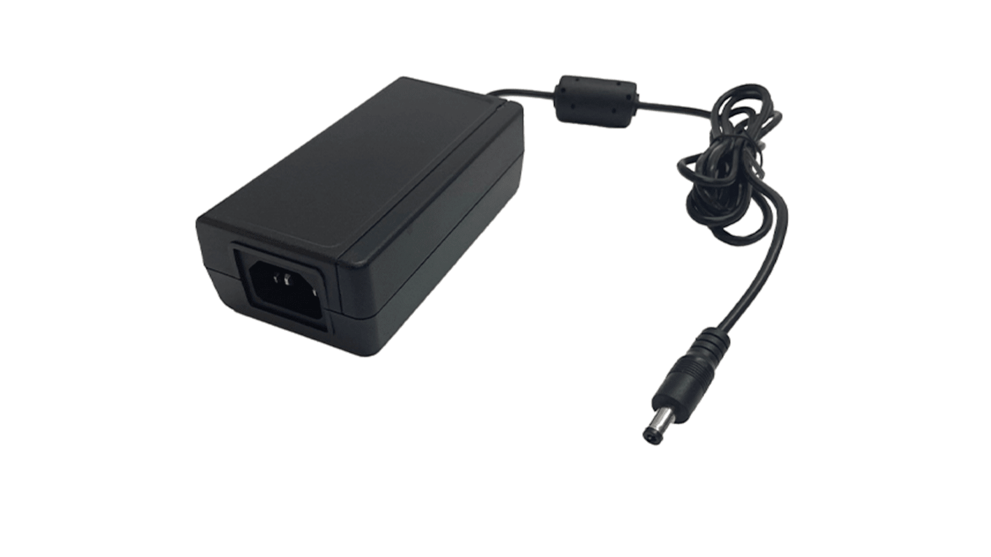 Adaptador AC/DC RS PRO 100 → 240V, 12V dc, 1 salida, 5A, 60W, C14, , Aprobación médica