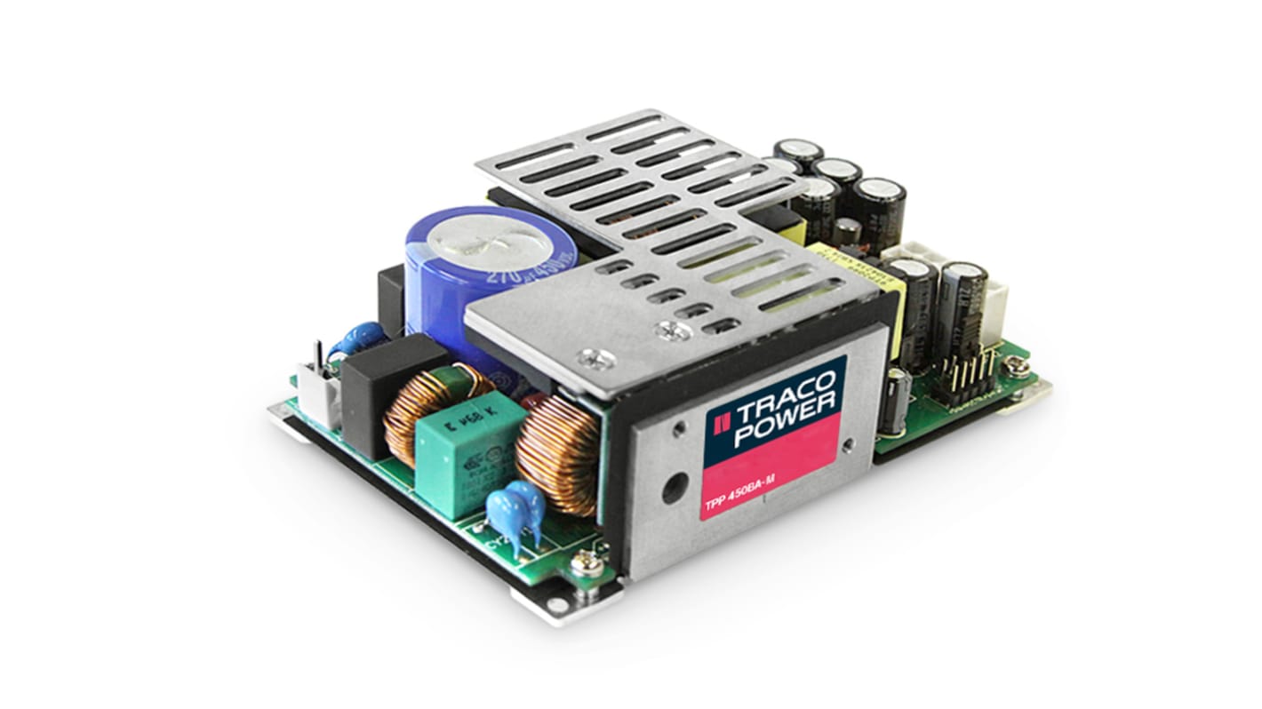 Fuente de alimentación AC-DC TRACOPOWER serie TPP 450BA-M, 12V dc, 37.5A, 450W, 1 salida, para uso médico