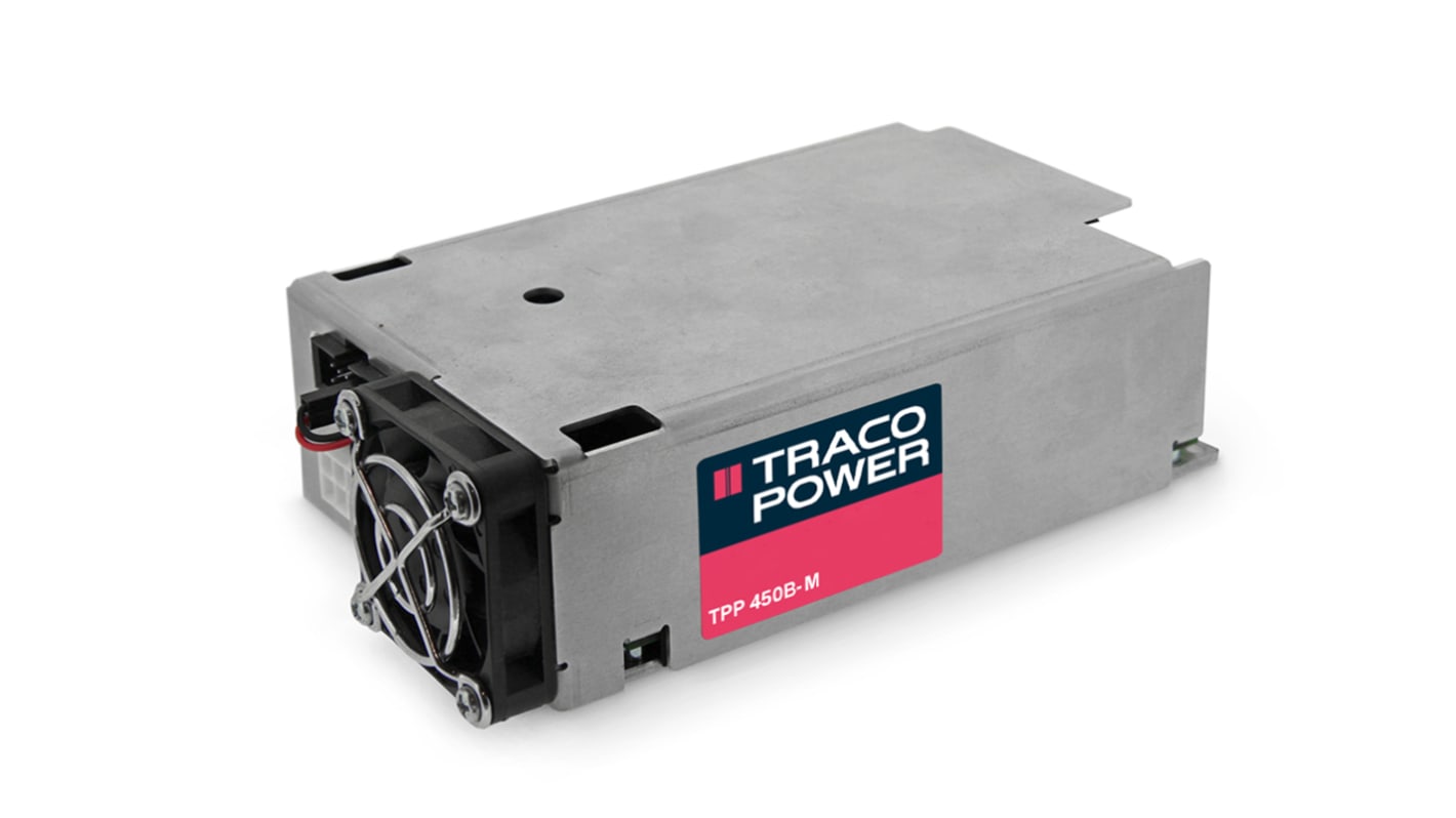Fuente de alimentación AC-DC TRACOPOWER serie TPP 450B-M, 12V dc, 37.5A, 450W, 1 salida, para uso médico