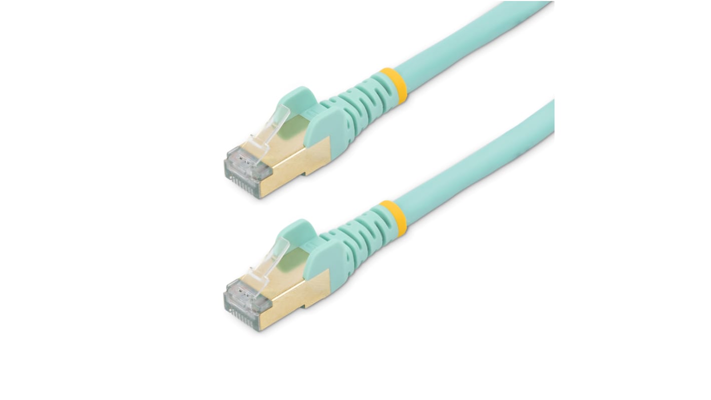 Cable Ethernet Cat6a STP StarTech.com de color Azul Claro, long. 10m, funda de PVC, Calificación CMG