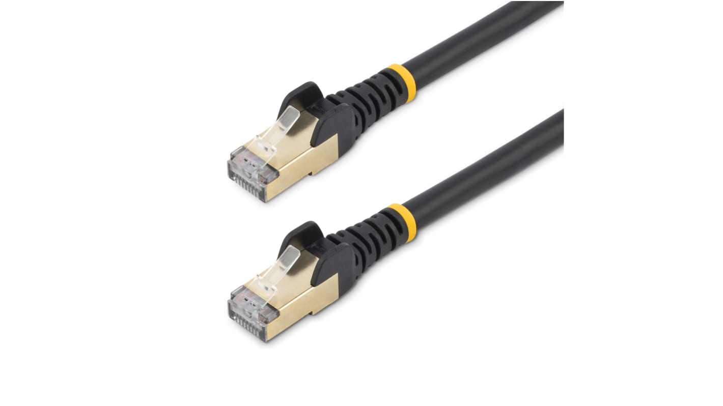 StarTech.com Cat6a Straight Male RJ45 to Straight Male RJ45 Ethernet Cable, STP, Black, 7.5m, CMG Rated