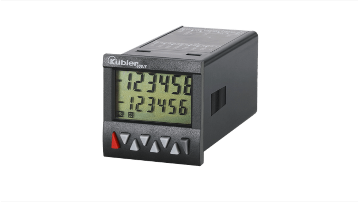 Misuratore digitale multifunzione da pannello Kübler, Frequenza, impulso, tempo, 65kHz, display LCD 6 cifre, 100