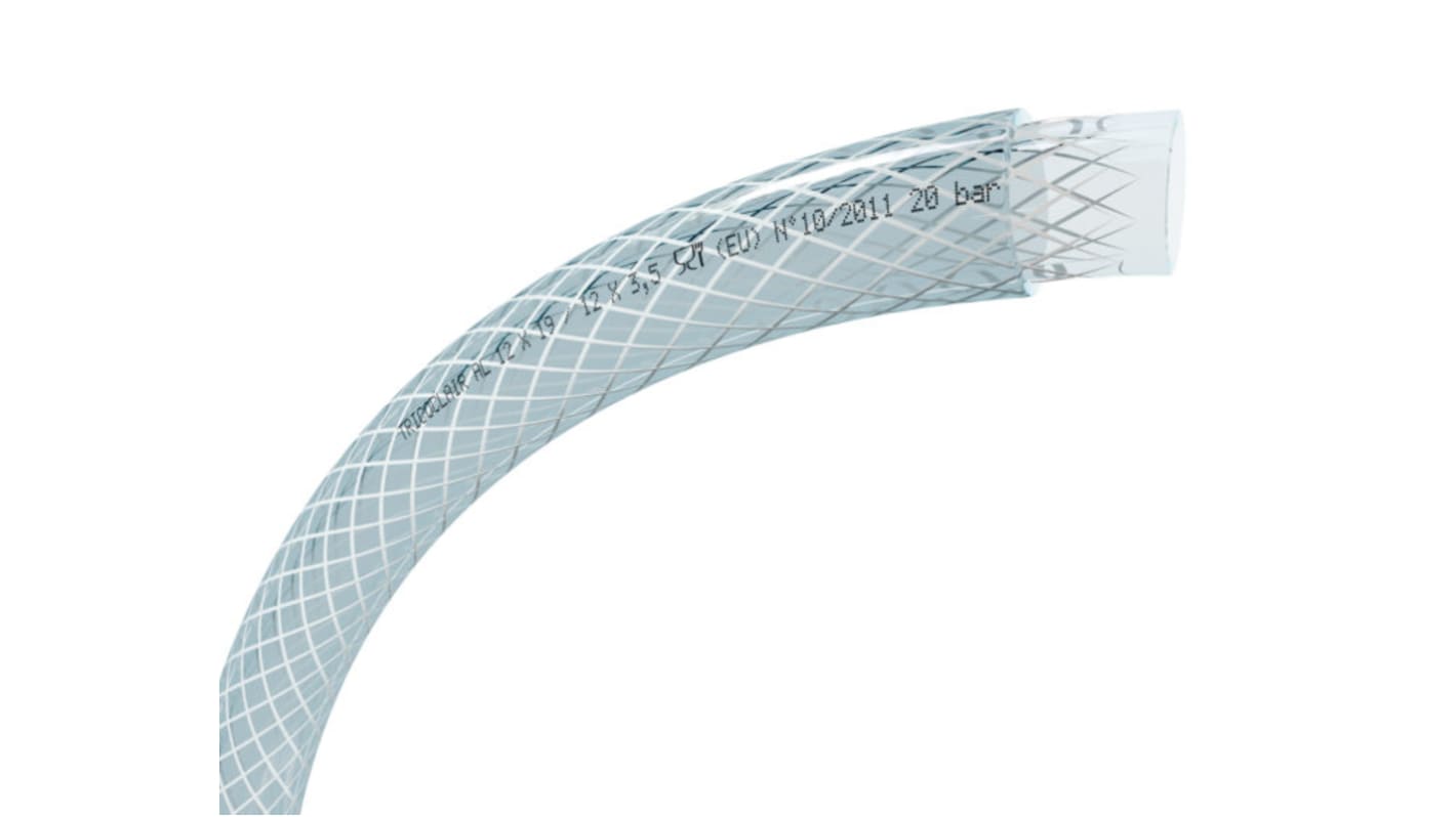 Manguera flexible reforzada TRICOFLEX de PVC Transparente, long. 25m, Ø int. 19mm, para Aire comprimido