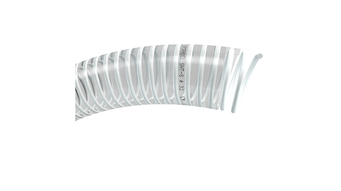 Tuyau TRICOFLEX SPIRABEL SNT-S PVC, Ø 50mm x Ø 56.6mm, L 25m Transparent