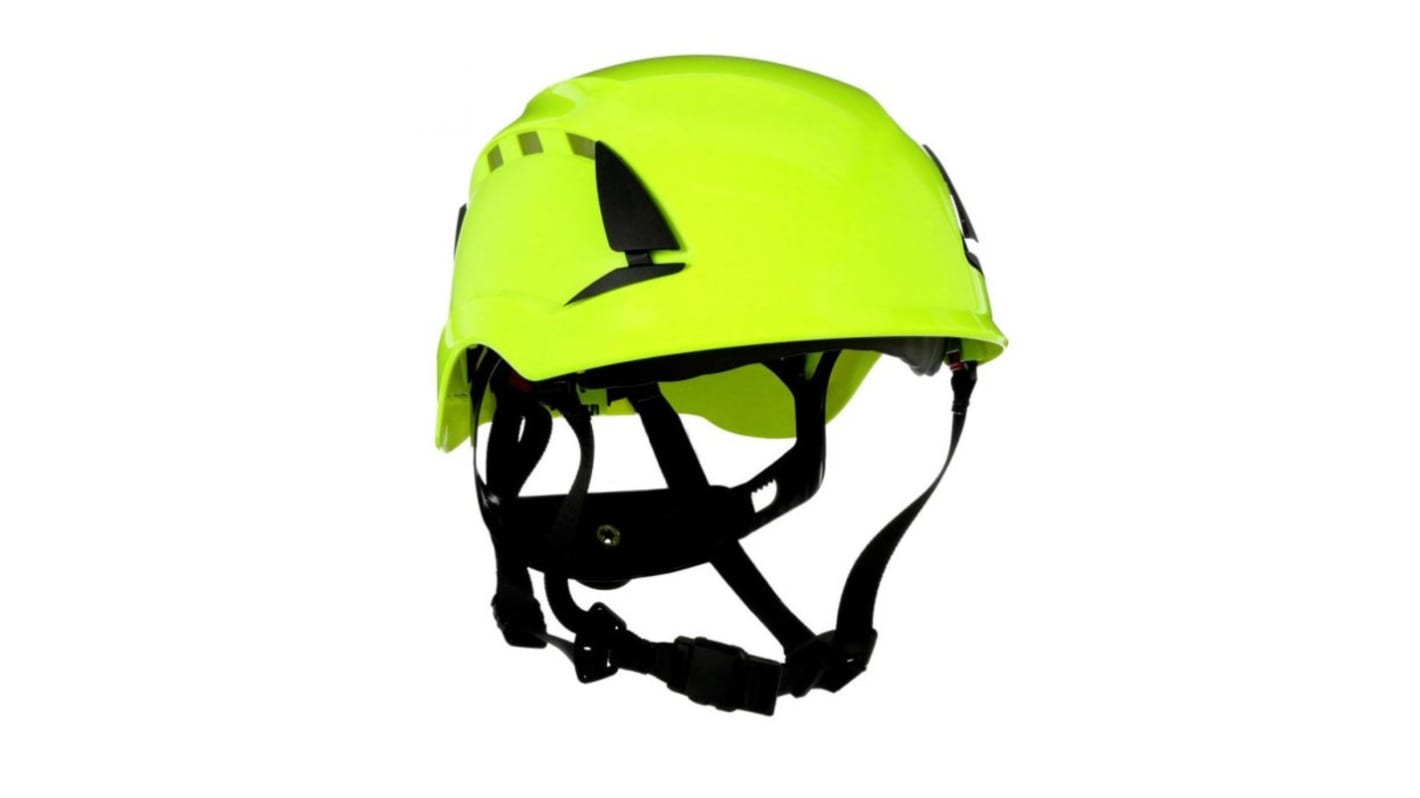 3M X5000 Yellow Helmet with Chin Strap, Adjustable, Ventilated