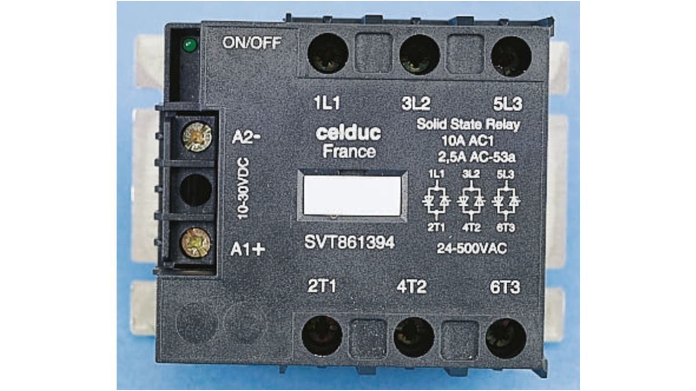 Celduc SVT Series Solid State Relay, 50 A Load, Panel Mount, 600 V ac Load, 30V ac/dc Control