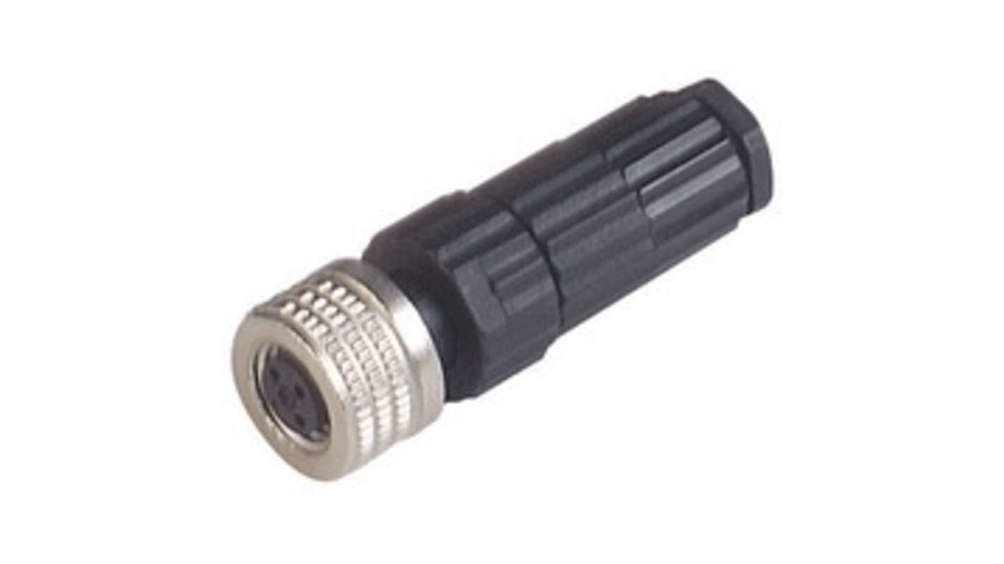 Conector circular Hirschmann hembra serie E de 4 vías hembra, tamaño carcasa M8, montaje aéreo, IP67