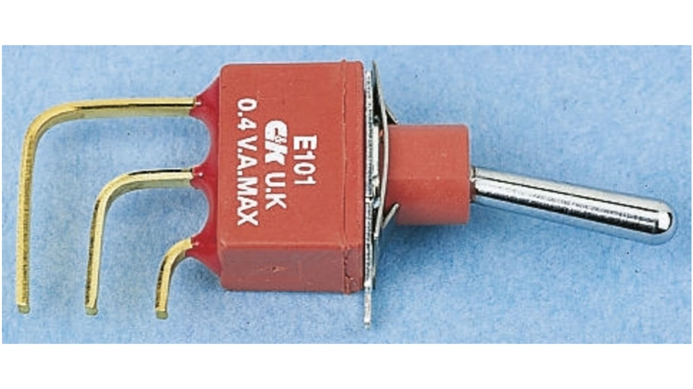 C & K Toggle Switch, PCB Mount, On-Off-On, SPDT, Through Hole Terminal