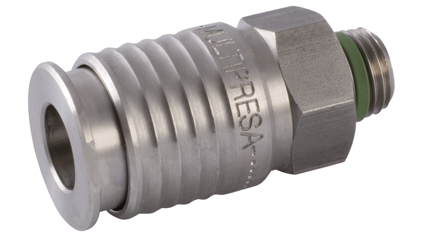 RS PRO Pneumatik Rohrverbinder, gerade Stahl, 1/4 in Male, Gewinde, Rohr, 4mm