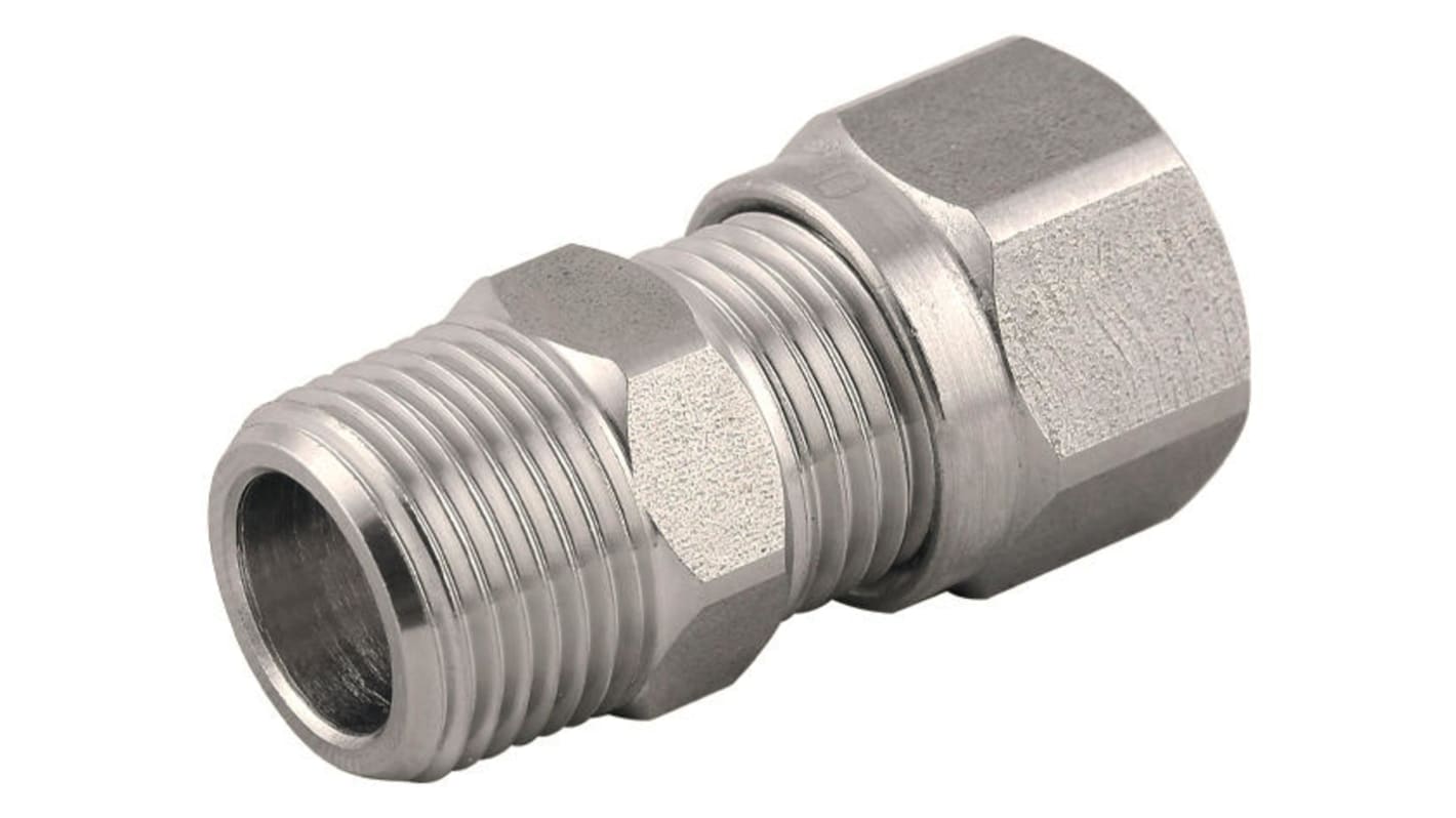 RS PRO 69480 Series Straight Fitting, BSP 1/4 BSP Male to Push In 6 mm, Threaded-to-Tube Connection Style