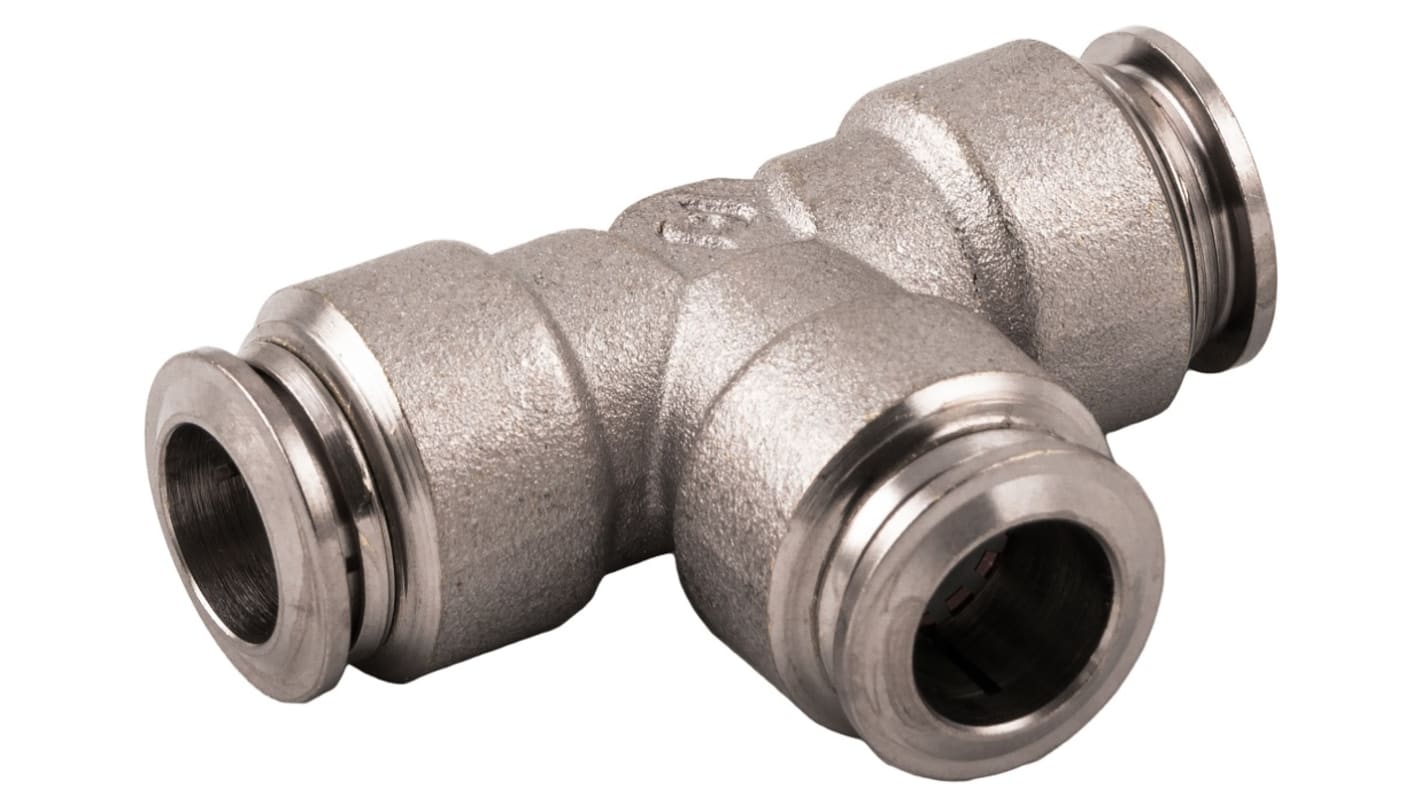 RS PRO Nickel Plated Brass Pneumatic Quick Connect Coupling, 12mm Tube