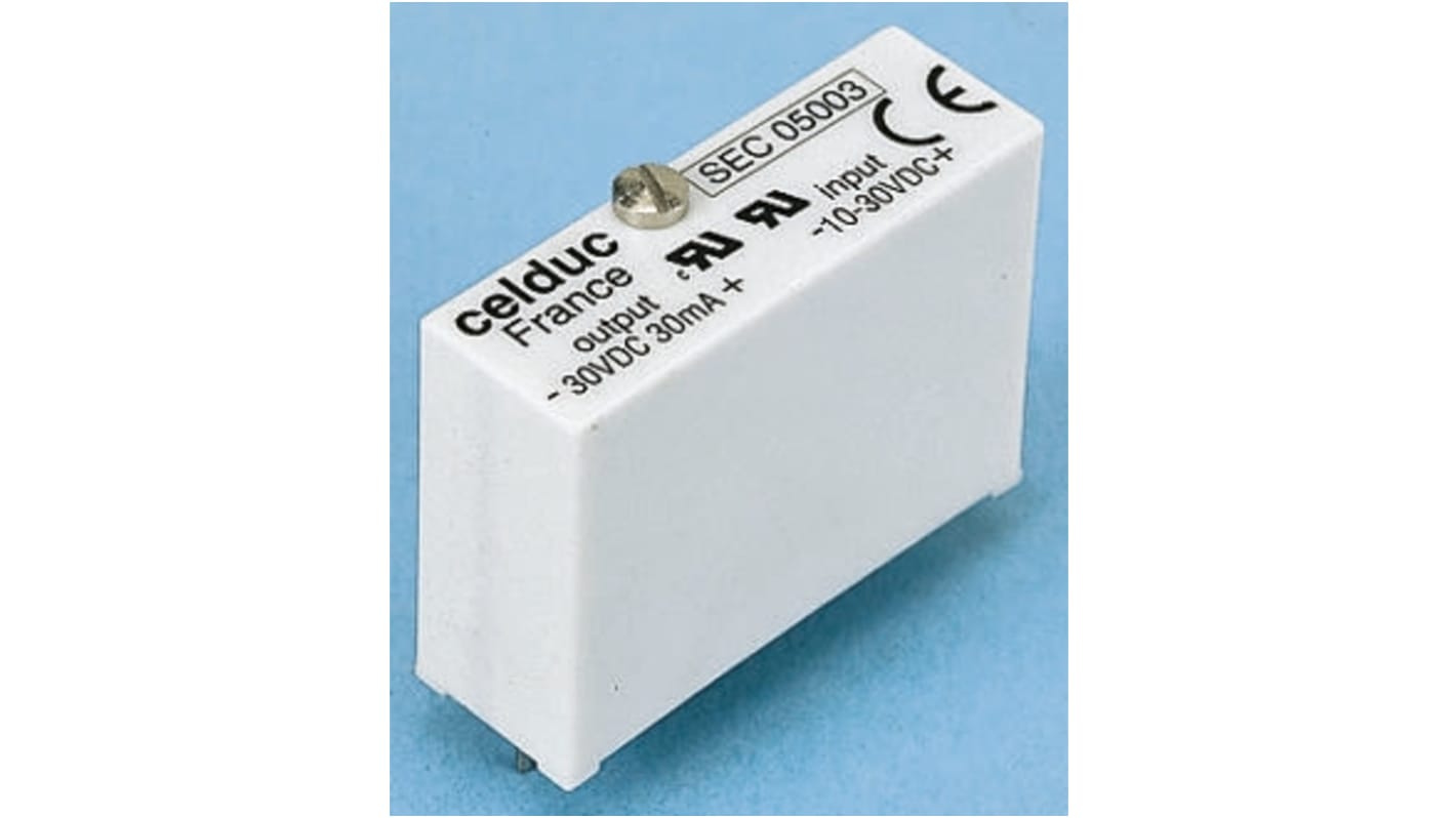 Celduc SE-SS Series Solid State Relay, 25 mA Load, PCB Mount, 8 V dc Load, 32 V dc Control