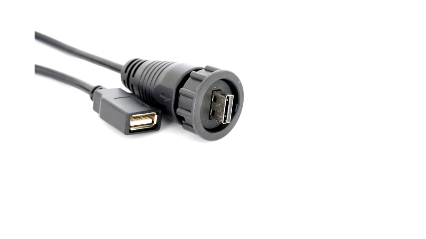 Cavo USB RS PRO USB A/USB A, L. 2m, col. Nero