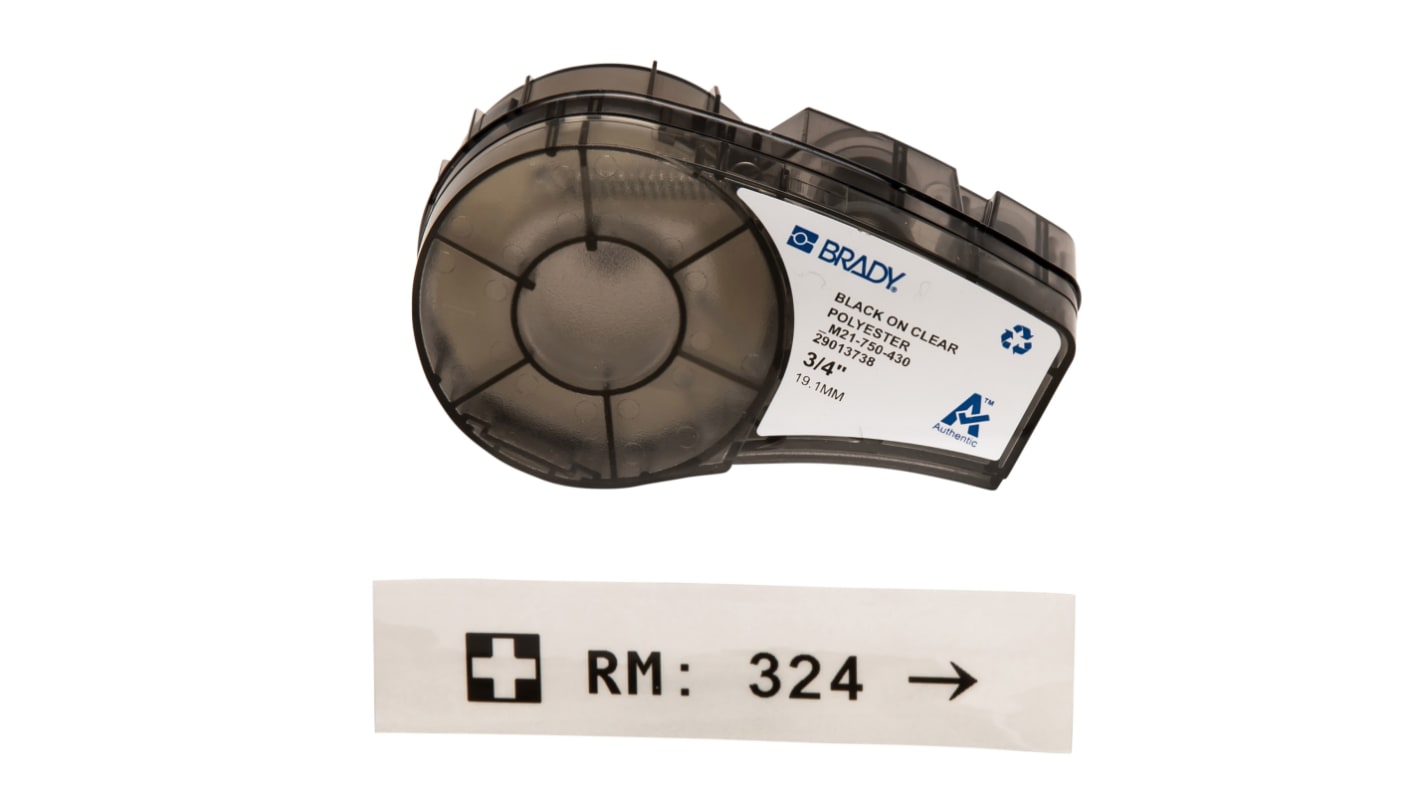 M21750430 Brady B430 Polyester Black on Transparent Label Printer