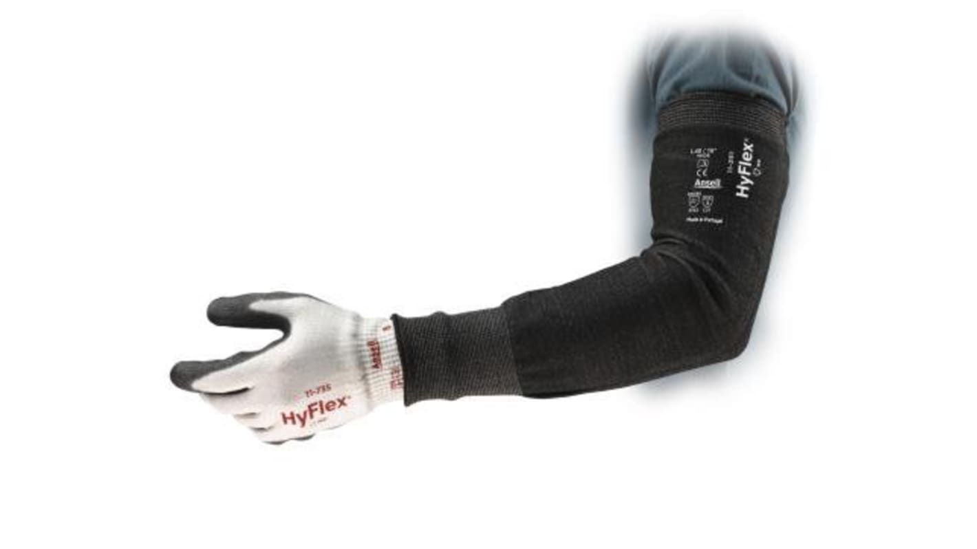 Ansell HyFlex Black, White Reusable HPPE Arm Protector for Automotive Industry, Machinery & Equipment Industry, Metal