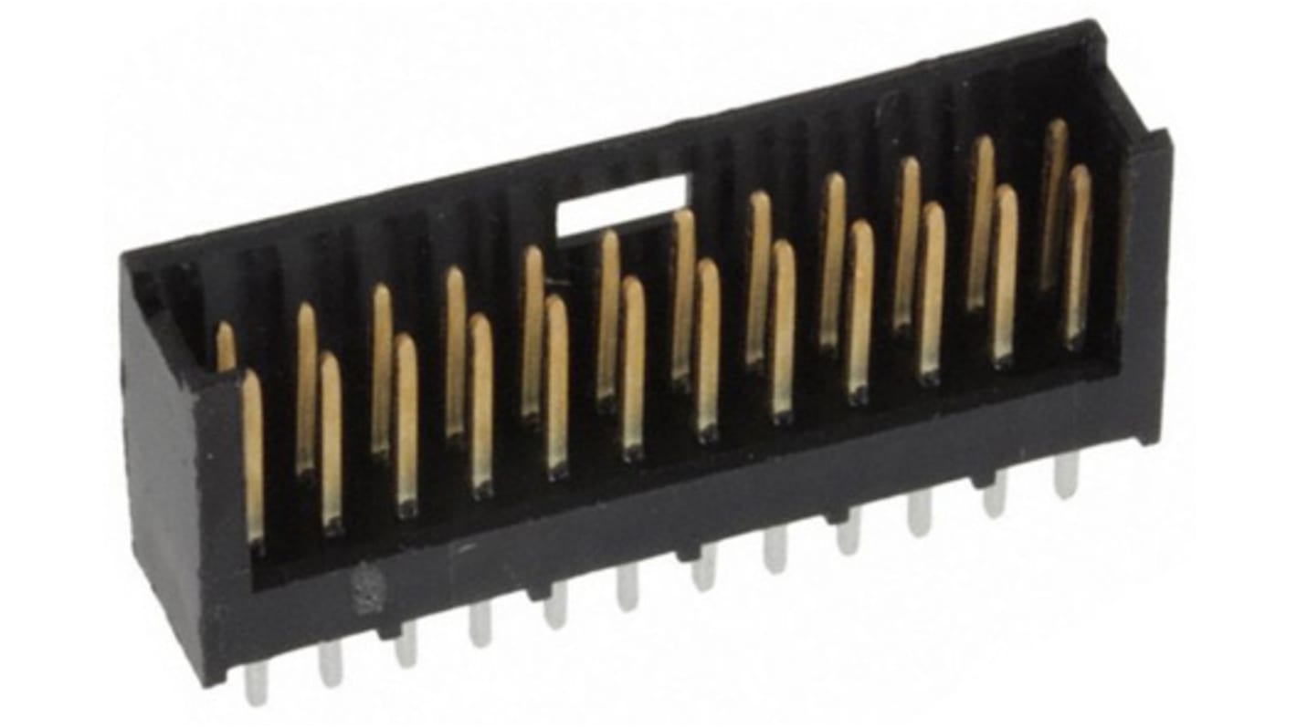 TE Connectivity AMPMODU MOD II Series Straight Through Hole PCB Header, 24 Contact(s), 2.54mm Pitch, 2 Row(s), Shrouded