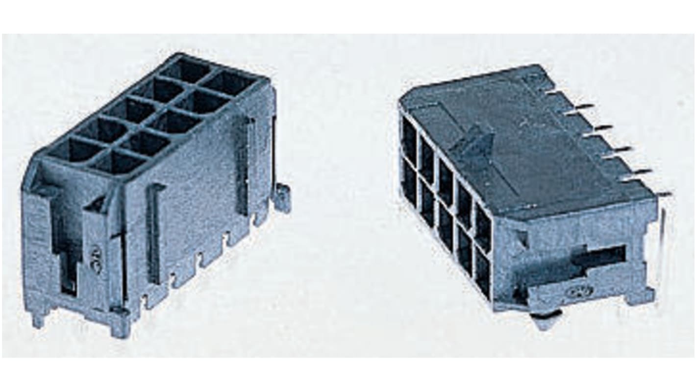 Molex Micro-Fit 3.0 Series Straight Through Hole PCB Header, 20 Contact(s), 3.0mm Pitch, 2 Row(s), Shrouded