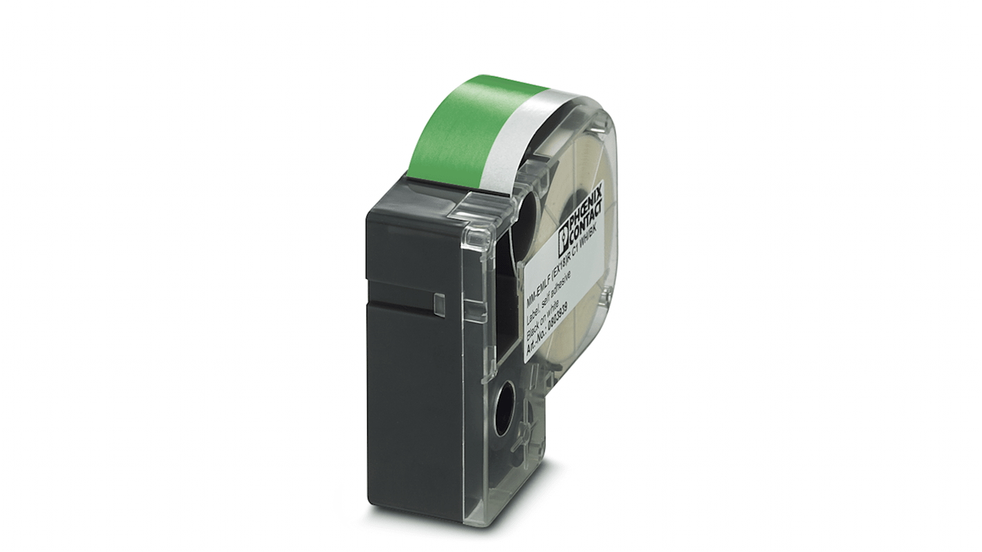 Phoenix Contact MM-EMLF White on Green Label Printer Tape, 8m Label Length