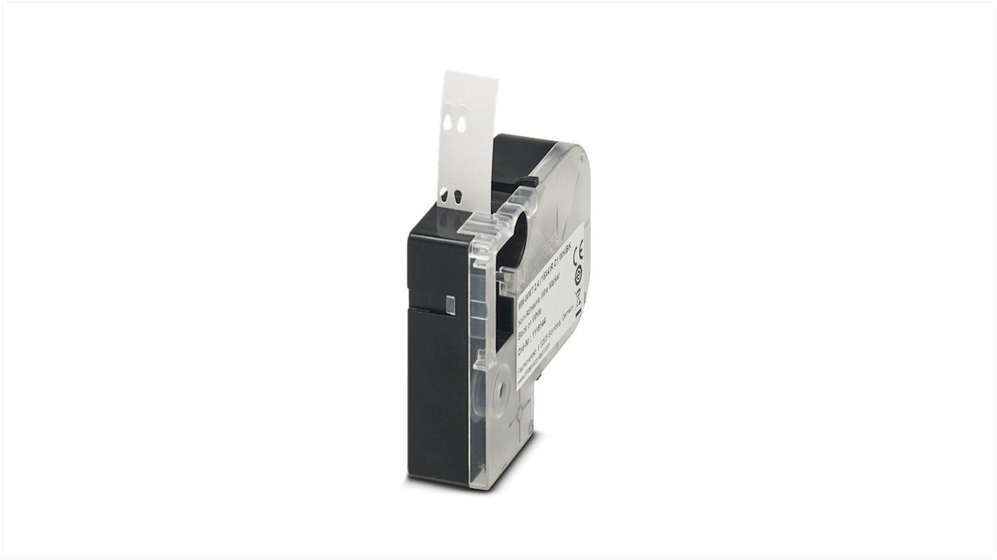 Phoenix Contact 4 (15X4)R C1 WH/BK, MM-WMT 2 Kabelmarkierung für THERMOMARK GO, aufsteckbar, Weiß, Ø 1mm - 2.4mm,