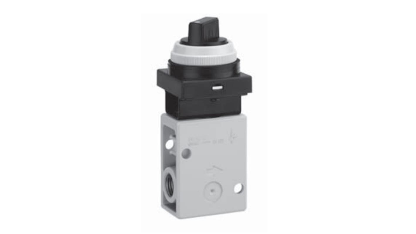 SMC Twist Selector Pneumatic Relay Mechanical Valve VM200 Series, G 1/4, 1/4in, III B