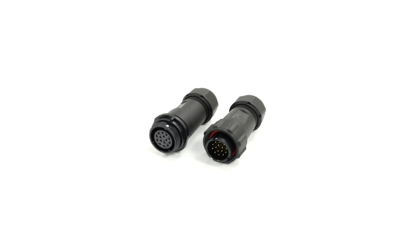 Conector circular RS PRO macho, hembra de 15 vías Hembra, Macho, montaje aéreo, IP68