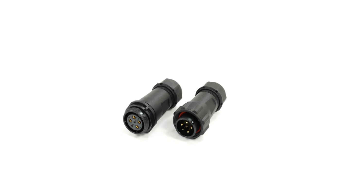 Conector circular RS PRO macho, hembra de 6 vías Hembra, Macho, montaje aéreo, IP68