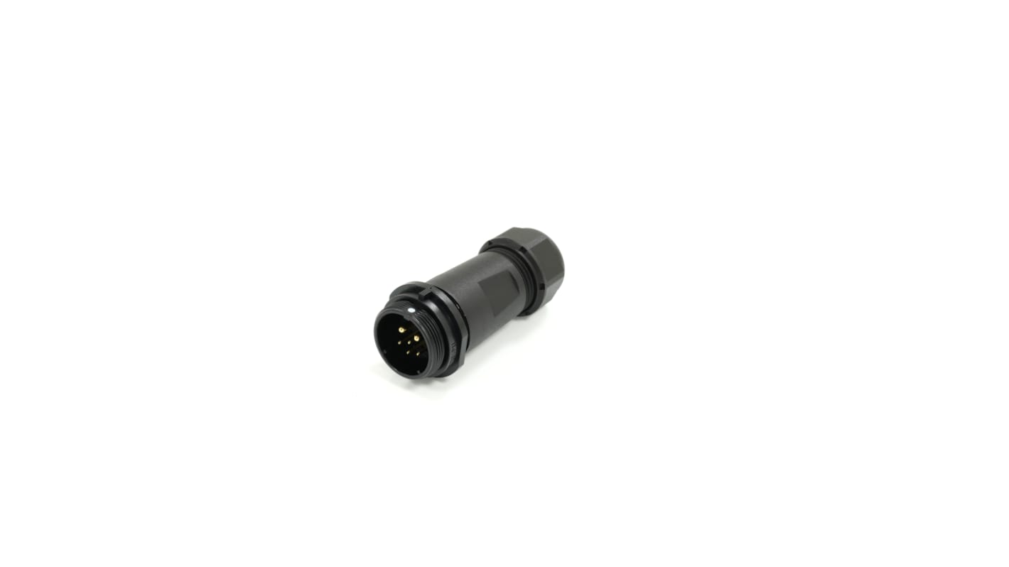 RS PRO 21 mm Rundsteckverbinder Stecker 6-polig / 30.0A Kabelmontage, Lötanschluss IP68