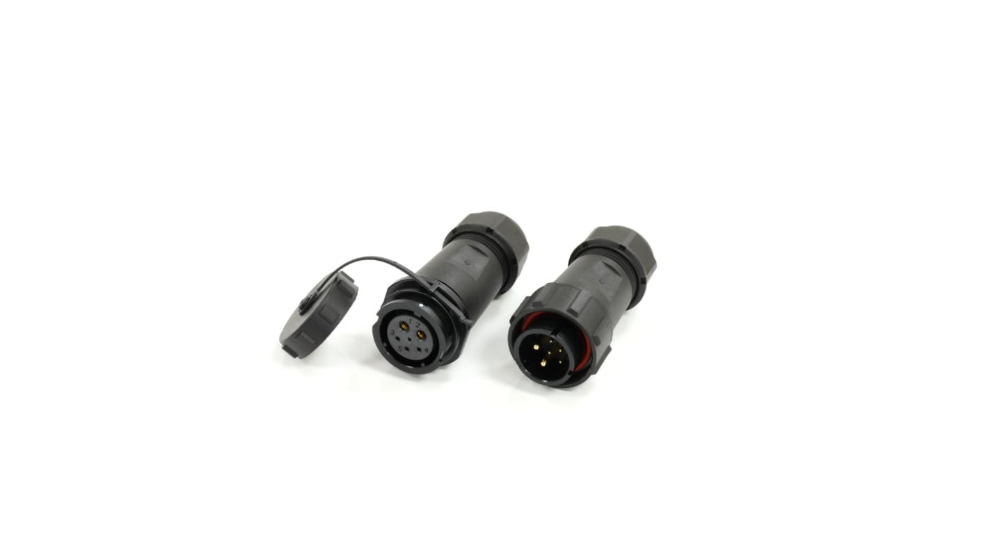 Conector circular RS PRO macho, hembra de 6 vías Hembra, Macho, montaje aéreo, IP67