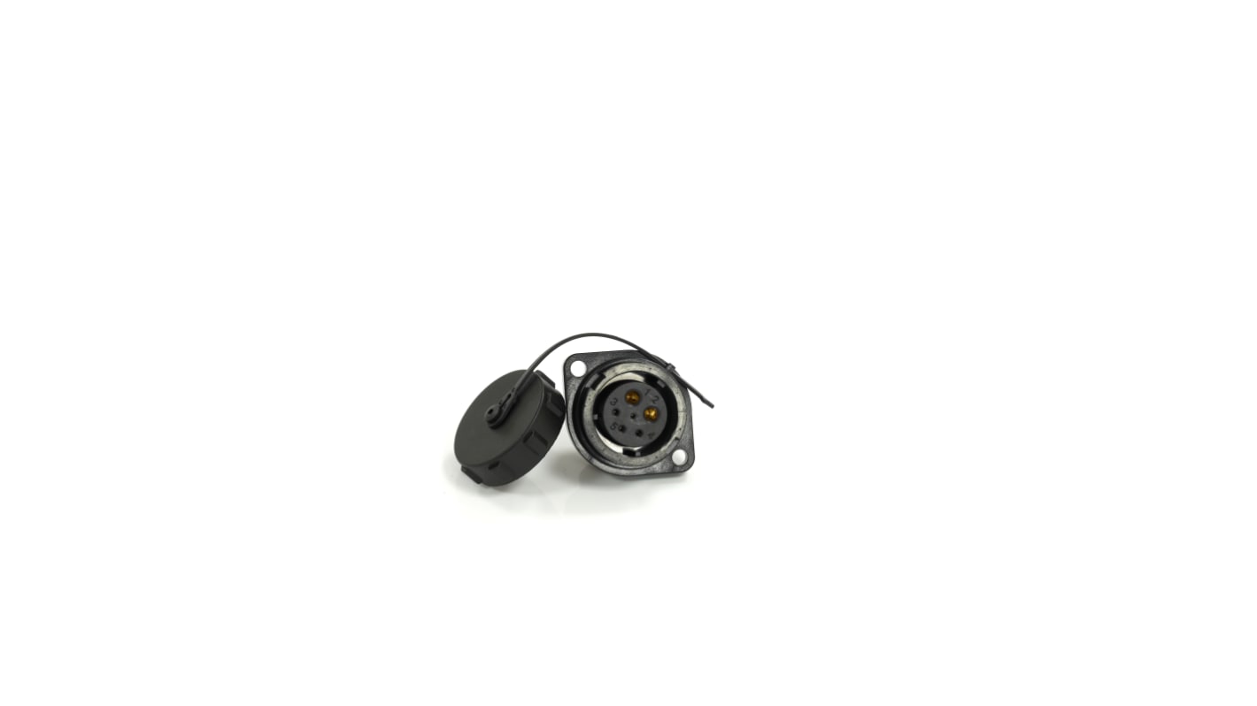 Conector circular RS PRO hembra de 6 vías hembra, Montaje en Panel, IP67