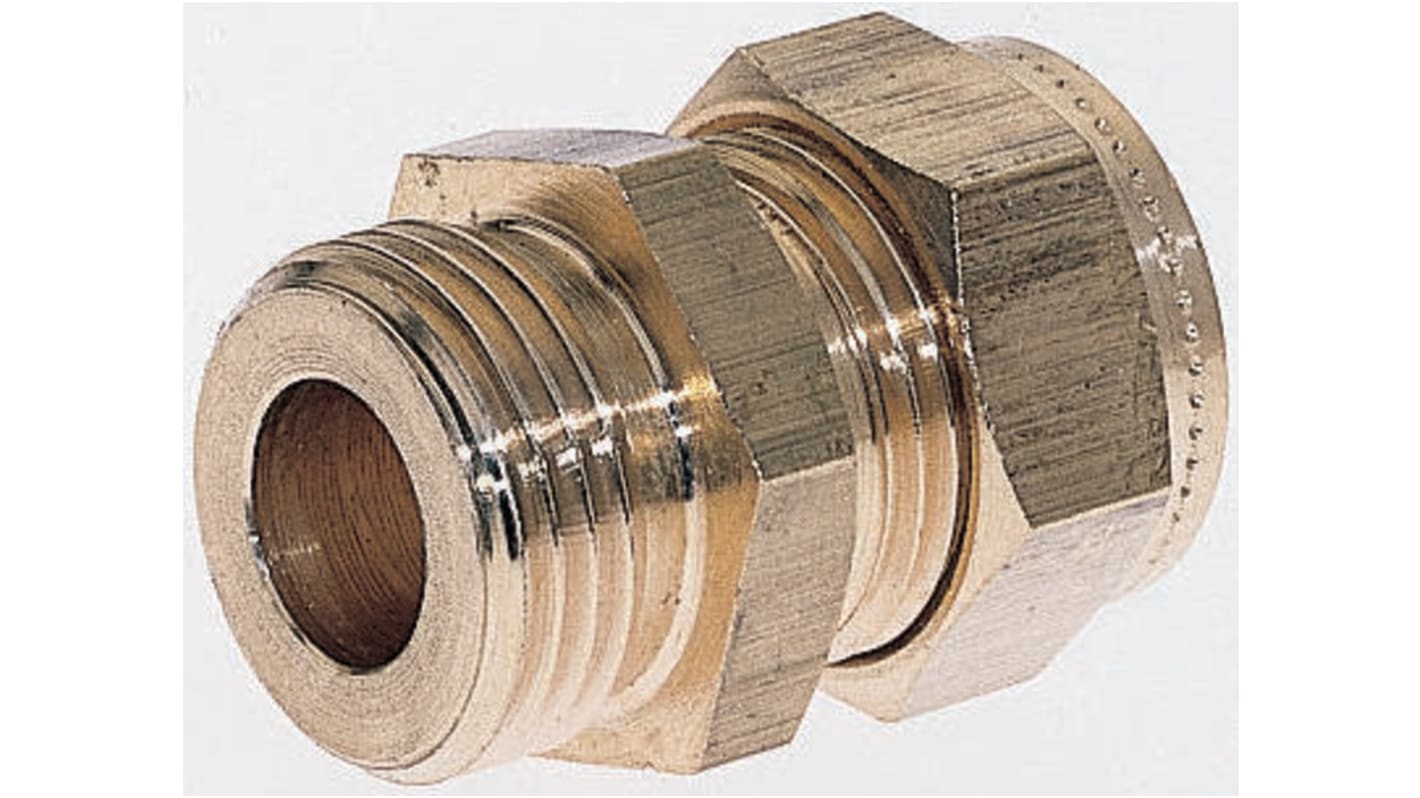 WU1071 Wade Brass Pipe Fitting, Straight Compression Coupler, Male G